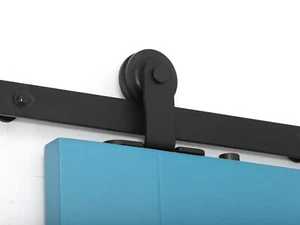 8 FT Sliding Barn Door Hardware Kit Black Modern Closet Hang Style Track Rail - Picture 1 of 5