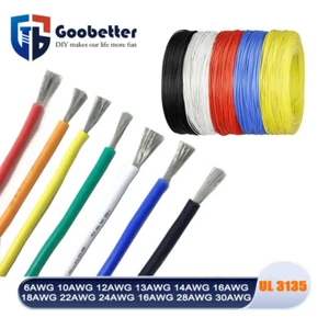 6-30AWG Silicone Electrical Wire Flexible Stranded Cable Tinned Copper Colourful - Picture 1 of 8