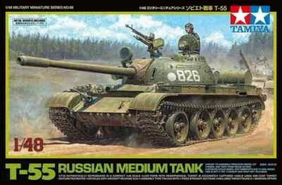 Tamiya 32598 T-55 Russian Medium Tank Kit Montaggio 1/48 - Immagine 1 di 4