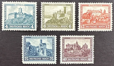 Germany 1932 Sc# B44-B48 Set of 5 MH OG Semi-Postal Stamps Castles - Image 1 of 2