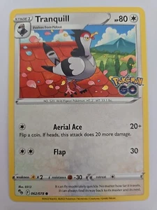 Tranquill 062/078 Common Pokémon Go Card  - Imagen 1 de 2