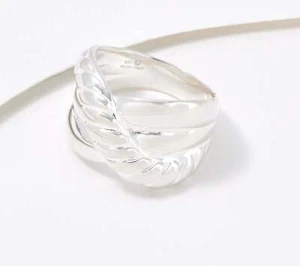 Anillo UltraFino 950 Plata Fina Antorcha Negrita Banda 3 Filas Talla 6 - Imagen 1 de 2