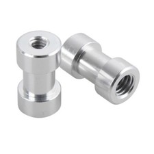 2PCS Metal 1/4" 3/8" Tripod Screw Adapter Female Threaded to Light Stand Spigot