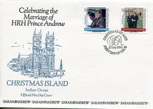 1986 Christmas Island Celebrating the Marriage of HRH Prince Andrew - FDC - Picture 1 of 2