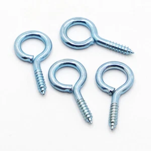 Eye Self Tapping Screws Thread Hook Blue Zinc Plated Sheep Eye Ring Hook Bolts - Picture 1 of 5