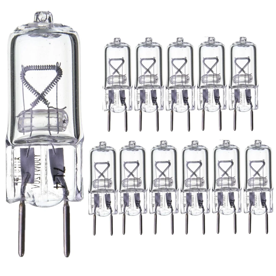 12Pack Q20 Single Ended T3.5, GY8 Bi-Pin Clear Glass UV Protected, 3200K, 20W - Image 1 of 4