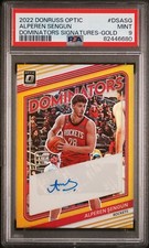 2022 Optic Alperen Sengun Dominator Signatures Gold Prizm Auto #10/10 PSA 9