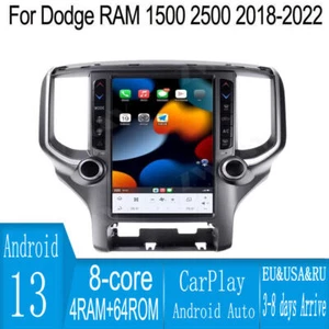 12.1" Android Navigation Car GPS Stereo Tesla Style For Dodge RAM 1500 2500 - Picture 1 of 12