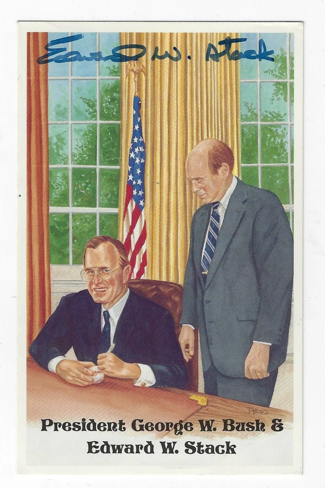 Autographed EDWARD STACK Hall of Fame Perez-Steele Post Card W/COA - Image 1 of 1