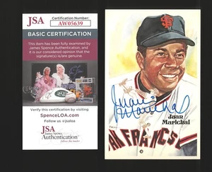 JUAN MARICHAL Signed Autographed #d Postcard ~ 1983 Perez-Steele ~ JSA Authentic - Picture 1 of 2