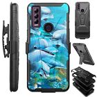 Holster Case For Cricket Ovation 3/At&T Motivate Max Phone Ocean Dolphin