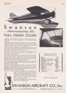 1931 Swanson Coupe Aircraft ad 12/3/2022q - Picture 1 of 1