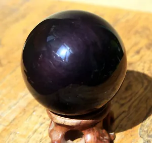 ¡ARCO IRIS de 1,92"" BOLA ESFERA DE CRISTAL DE CRISTAL DE OBSIDIANA OJO DE GATO NATURAL 1 - Imagen 1 de 10