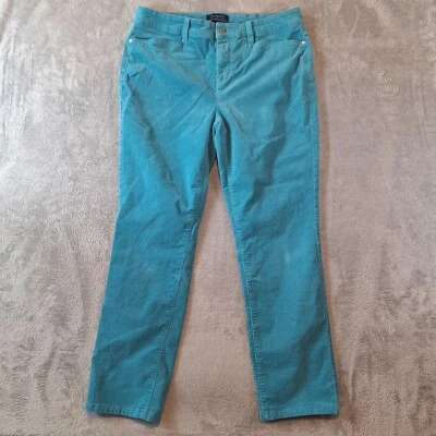 Pantalones Talbots para mujer 10 pana azul verdoso simplemente favorecedores 5 bolsillos rectos Foto 1 de 4