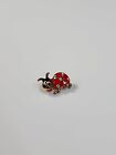 Ladybug Lapel Pin Smiling Face Faceted Faux Gems Small Size 