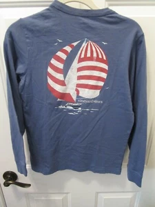 VINEYARD VINES L/S STRIPE SAILS KIDS POCKET TEE SHIRT IN BLUE SIZE SMALL (8-10) - Picture 1 of 3