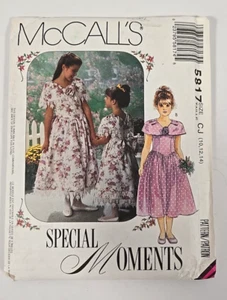 Vintage McCalls Sewing Pattern 5817 CJ 10 12 14 Special Moments girls dresses FF - Picture 1 of 6