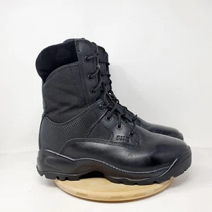 5.11 Tactical Boots Mens 10.5 ATAC 8" Black Leather Lace Up Side Zip Shoes - Picture 1 of 12