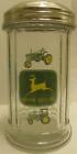 A Charming Large JohnDeere Cheese/Hot Pepper Seed Glass Shaker
