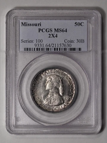 MISSOURI 2X4 1921 50C Silver Commemorative PCGS MS64 Cover