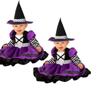 Lila und schwarz Hexenkostüm Kleinkinder Hexen Kostüm Halloween Outfit - Bild 1 von 4
