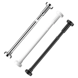 1Pc No Drill Curtain Rods Clothes Drying Rail Heavy Duty Telescopic Poles - Afbeelding 1 van 18