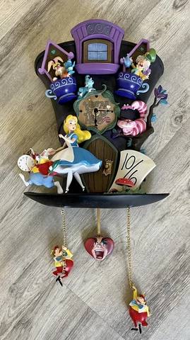 Disney Bradford Exchange Alice in Wonderland Mad Hatter "I'm Late" Cuckoo Clock Cover
