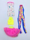 A25 Dressed Barbie Doll Clothing Fashion Lot Gymnast Yellow Pink Skirt Top Dress