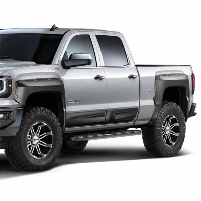 Se adapta a GMC Sierra 14-18 platón largo diseño aire Super Bolt guardabarros llamaradas negro GM28D11 Foto 1 de 4