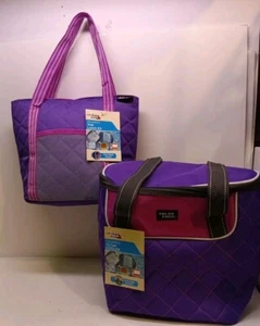 Polar Pack Zip Top Insulated Lunch Tote Bag And Insulated 12 Can Cooler - Picture 1 of 13