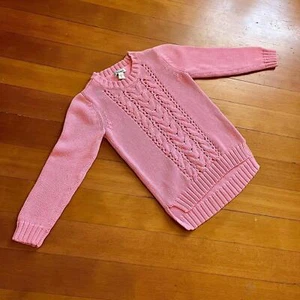 Old Navy Vibrant Pink Cableknit High-Low Hem Girls Sweater, Size Small (Girls) - Picture 1 of 6