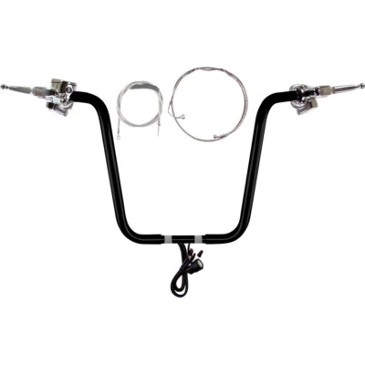 1 1/4" Black 16" Wild 1 Handlebar CKit 2014-2016 Harley-Davidson Road King w/ABS Foto 1 de 4
