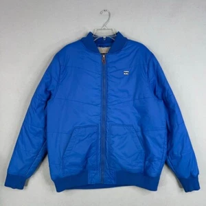 Billabong Jacket Mens XL Blue Sherpa Lined Full Zip Winter Coat Surf Skate Y2K - Picture 1 of 14