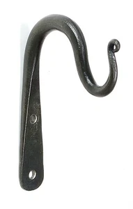 2 Handmade Hooks 9cm Wrought Iron Curtain Pole Hanger Kitchen Rack Wall Bag Key - Picture 1 of 8