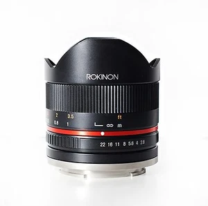 Rokinon 8mm F2.8 UMC Fisheye II (Black) Lens for Canon M Cameras - New! - Imagen 1 de 1