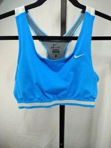 Nike Sport-BH blau-weiß mit weißem Mesh Racerback, Größe L - Bild 1 von 17