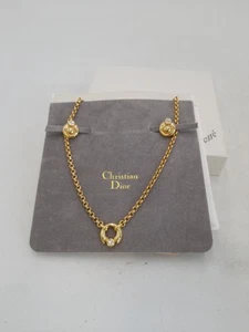 Grosse for Christian Dior Necklace and Clip On Earrings Boxed Gold Tone Diamante - Picture 1 of 13