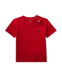 NUEVO CON ETIQUETAS Ralph Lauren Camiseta Roja Cuello Redondo Niños 9M yoc1621 - Imagen 1 de 2
