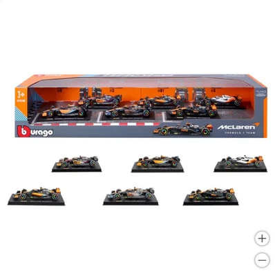 Bburago 1:43 McLaren F1 6 Car Collector Pack Norris Ricciardo Piastri  - Image 1 of 3