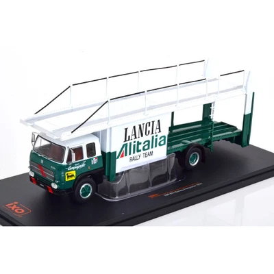 FIAT 673 RACING LANCIA ALITALIA TRANSPORTER 1976 GREEN/WHITE 1:43 Ixo Model Cami - Immagine 1 di 4