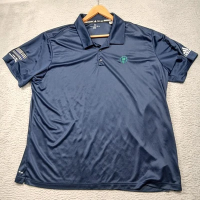 Camisa Notre Dame Lucha Irlandesa Para Hombres 3XL Azul Universitario Golf Climalite Polo Adidas Foto 1 de 4