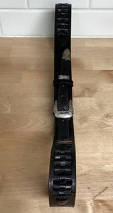 Vtg Black Leather Western Silver Concho Hand Braided Belt Sz 40 Navajo Cowboy - Picture 1 of 17