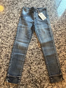Mia Joy Joyfolie Jeans girls 10 Denim Blue Distressed High Waisted Jeggings - Picture 1 of 5