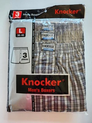 3 Piece Knocker Original Mens Plaid Boxer Short Large 38-40 Multicolored  - Image 1 of 4