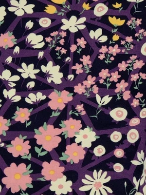 Lularoe TC Leggings- NWOT- Geometric Floral Print- Purple, Cream, Pink, Yellow - Image 1 of 3