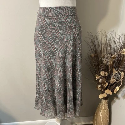 NWT AK Anne Klein 100% Silk Multicolor Hemisphere Pattern A-Line Skirt Lined 10 - Image 1 of 4