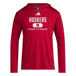 Adidas Para Hombre Nebraska Cornhuskers Aeroready Diseñado para Entrenamiento Sudadera con Capucha Mediana - Imagen 1 de 4