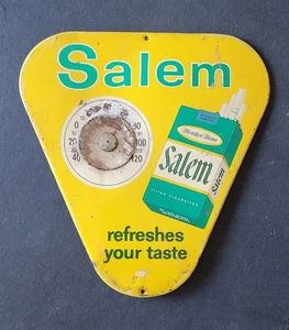 Termómetro triángulo metal exhibición publicidad cigarrillos Salem vintage c. 1950 - Imagen 1 de 4