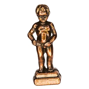 Bruxelles Manneken Pis Estatua de Metal Peing Boy 2" Recuerdo De Colección - Imagen 1 de 4