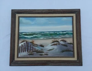 Vintage Oil Painting Seascape Ocean Beach Signed Barbara Cooper 1986 - Picture 1 of 12